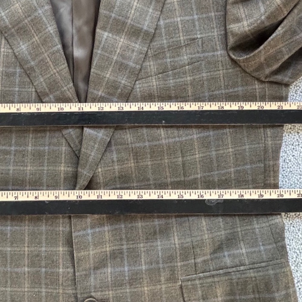 Canali Blazer 42S Brown Plaid Aldo's Super 120s Wool Italy Professional Academic - Picture 6 of 15
